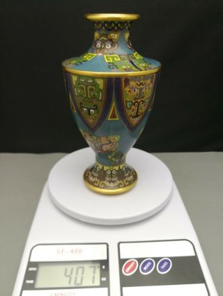 impressive early 20th antique Old Chinese Cloisonne vase Rare heavy 11