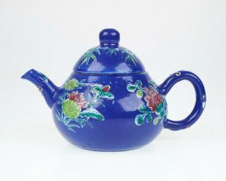 Antique Chinese Enamel Porcelain Miniature Teapot.  Straits ?