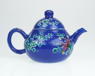 Antique Chinese enamel porcelain miniature teapot.  Straits ? 2