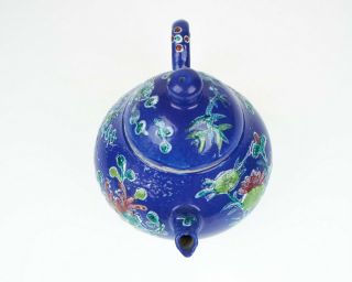 Antique Chinese enamel porcelain miniature teapot.  Straits ? 8