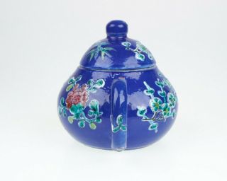 Antique Chinese enamel porcelain miniature teapot.  Straits ? 9