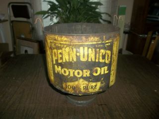 Vintage Penn - Unico Motor Oil Can Funnel Gas Advertising Collectible