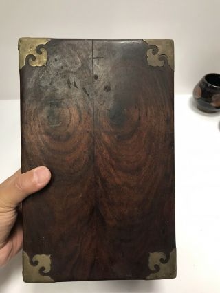 Antique Chinese Huanghuali Wood Scholar Box 8