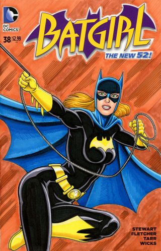 Batgirl Color Sketch Cover Blank Variant By The Fraim Bros Batman