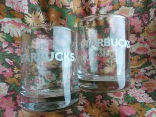 Set Of 2 Starbucks 1 And 2 Oz Marked Clear Shot Glasses