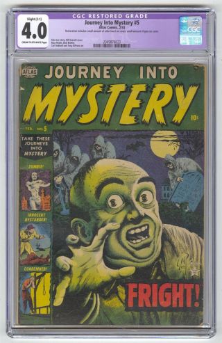 Journey Into Mystery 5 Cgc 4.  0 Vintage Marvel Atlas Comic Lee Golden Age 10c