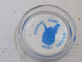Harpers Ferry West Virginia Clear Glass Ashtray Coin Dish 3.  75 Inches Vgc