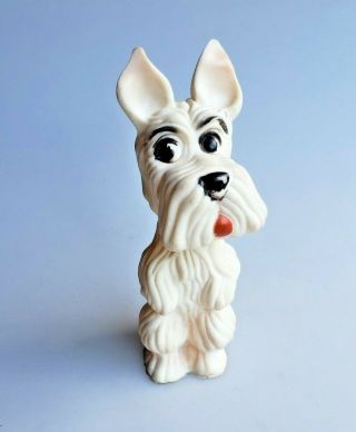 Kaysam White Schnauzer Dog Vintage Rubber Toy 1956
