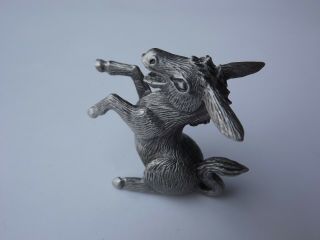 Hudson Pewter Miniature Sculpture Donkey 1 1/2 " Figurine