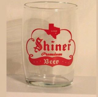 Vintage Shiner Beer Barrel Glass.  Paint Is