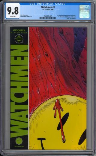 Watchmen 1 Cgc Graded 9.  8 Nm/mt 1st Rorschach Dc Comics 1986