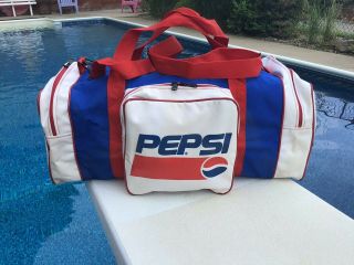 Vintage Pepsi Duffle Gym Sport Bag With Resturant Pepsi Sign