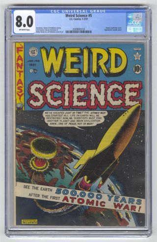 Weird Science 5 Cgc 8.  0 Ec Comic Atomic Explosion Hypodermic Needle