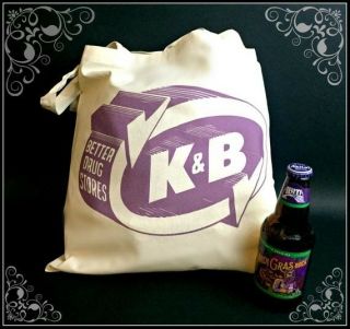Canvas Shopping Bag With Vintage K&b Drug Store Logo.  Katz & Besthoff,  K & B