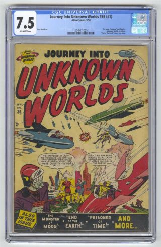 Journey Into Unknown Worlds 36 (1) Cgc 7.  5 Marvel Atlas 1st Issue