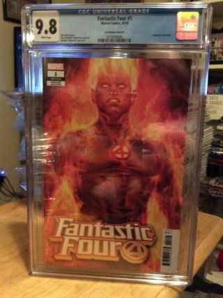 Marvel Comics Fantastic Four 1 First Print Cgc 9.  8 Artgerm Variant Human Torch