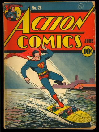 Action Comics 25 Unrestored Early Golden Age Superman Dc Comic 1940 Fr - Gd