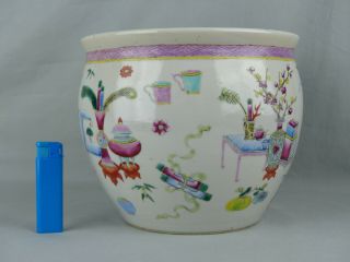 A CHINESE PORCELAIN FAMILLE ROSE JARDINIERE 19TH CENTURY BOWL PRECIOUS OBJECTS 10