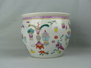 A CHINESE PORCELAIN FAMILLE ROSE JARDINIERE 19TH CENTURY BOWL PRECIOUS OBJECTS 4