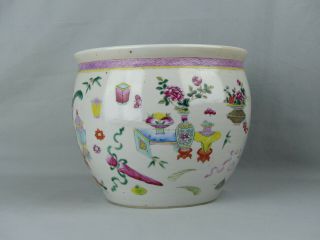 A CHINESE PORCELAIN FAMILLE ROSE JARDINIERE 19TH CENTURY BOWL PRECIOUS OBJECTS 5