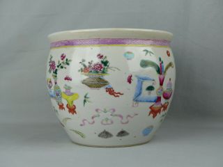 A CHINESE PORCELAIN FAMILLE ROSE JARDINIERE 19TH CENTURY BOWL PRECIOUS OBJECTS 6