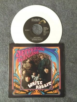 Jefferson Airplane - White Rabbit Promo White Vinyl 45 & Ps Platoon Movie