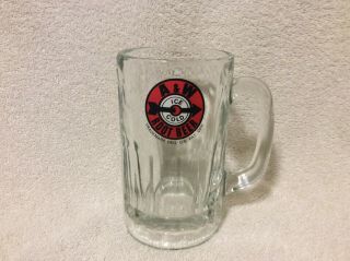 Vintage A W A & W Root Beer Heavy Glass Mug.  Arrow Bullseye Target Logo 6 " R1