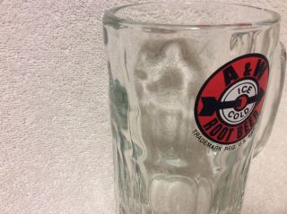 Vintage A W A & W Root Beer Heavy Glass Mug.  Arrow Bullseye Target Logo 6 