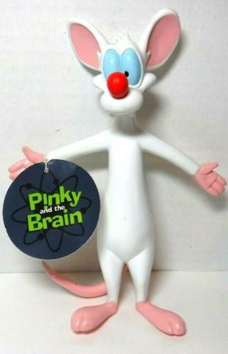 Animaniacs Pinky & The Brain Pinky 7 " Bendable Figure W/ Tag Warner Brothers