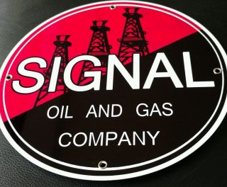 Signal Gasoline Gas Oil Sign.  12 " Round