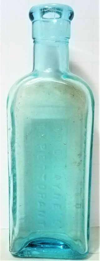 Medicinal Vintage Bottle Dr.  D.  Jayne’s Expectorant Quarter Size.  Aqua Color /06