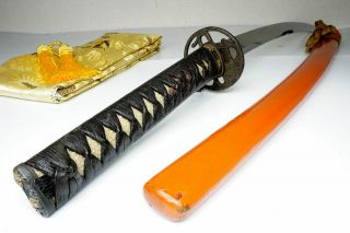 Authentic Antique Japanese Katana Sword 84cm Samurai Nihonto,  " Shuzaya " Red Fit