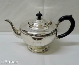 1936 Vintage Solid Sterling Silver Pedestal Teapot 409g/13.  15oz