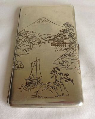Vintage Art Deco Japanese Sterling Silver Komai Cigarette / Card Case