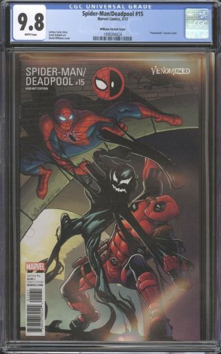Spider - Man Deadpool 15 Cgc 9.  8 Venom Variant Marvel Comics