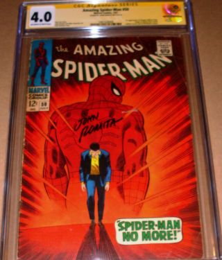 Spider - Man 50 Cgc Ss Signed John Romita Sr Marvel 1967 1st Kingpin