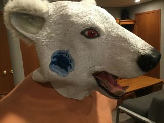 Rumple Minze Peppermint Schnapps Polar Bear Mask Costume Rare 4