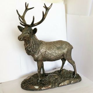 Vintage 925 Sterling Silver Stag / Deer Ornament / Figure / Model Hunting Farm