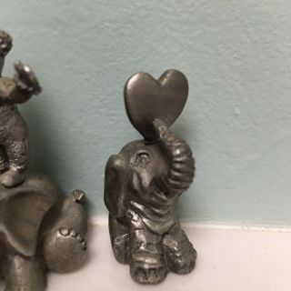 SPOONTIQUES Elephants Pewter Mini Figurines Set Of 3 Clown Heart ABC Circus Ball 4