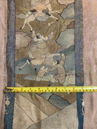 4.  19th C Chinese Silk Embroidery Kesi Kossu Panel Tapestry Textile Figure 12