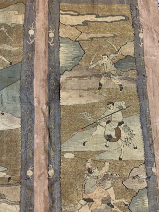 4.  19th C Chinese Silk Embroidery Kesi Kossu Panel Tapestry Textile Figure 9