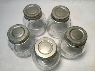 5 Vintage Ross Laboratories Baby Formula Glass Lidded Bottles 4 Oz.  Crafting