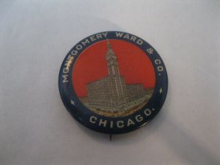 Montgomery Ward & Co.  Chicago Logo Advertising Antique Collectible Pin