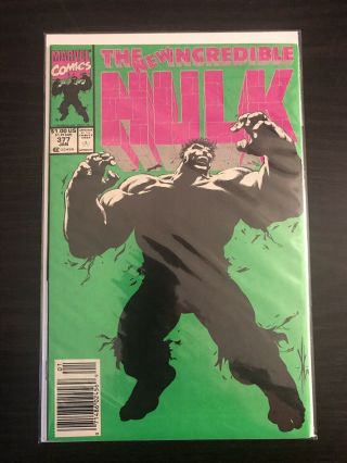 The Incredible Hulk 377 1st Professor Hulk Avengers Nm Newsstand