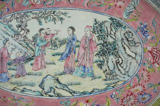 LARGE Antique Chinese Famille Rose Canton Enamel Plate Tray QIANLONG Mark QING 2