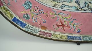 LARGE Antique Chinese Famille Rose Canton Enamel Plate Tray QIANLONG Mark QING 7