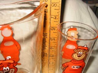 VINTAGE GLASS PITCHER GLASSES A&W THE GREAT ROOT BEAR 4