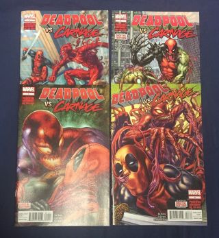 Deadpool Vs Carnage 1 2 3 4 : Complete Series : Marvel 2014 : First Prints