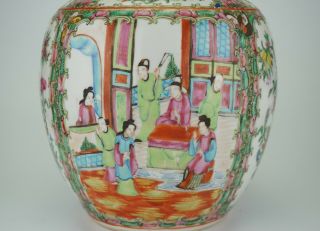 LARGE Antique Chinese Canton Famille Rose Porcelain Vase Ginger Jar & Lid 19th C 2
