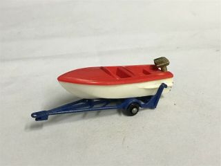 Vintage Lesney Matchbox 48 Sports Boat & Trailer Diecast Toy Vehicle